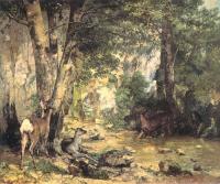 Courbet, Gustave - Shelter of the Roe Deer at the Stream of Plaisir-Fontaine, Doubs
